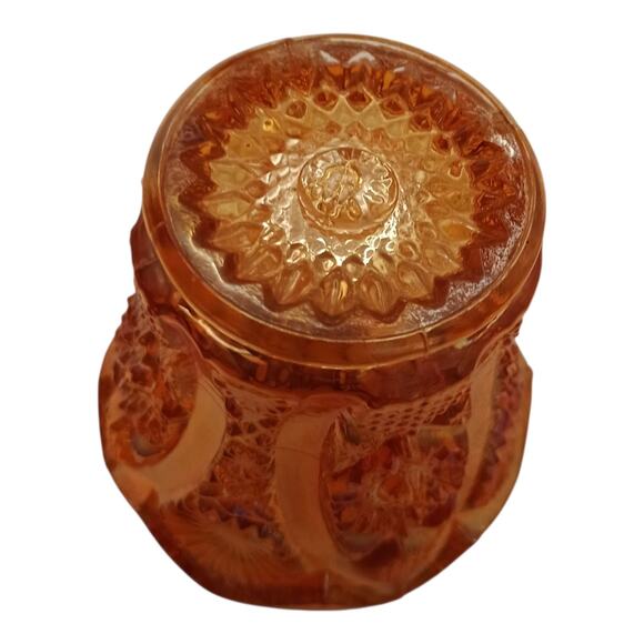 Imperial Marigold Carnival Glass Bellaire Pattern Toothpick Holder Vintage - Picture 6 of 9